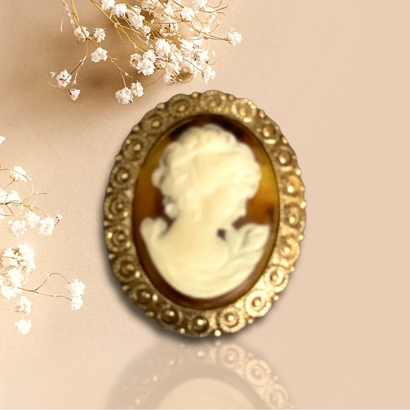 Antique Jewelry - Antique Cameo Brooch “marked West Germany”